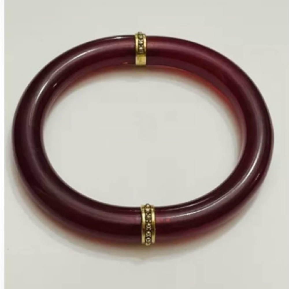 Givenchy 1970’s Red Wine Colored Bangle Bracelet - Picture 3 of 5